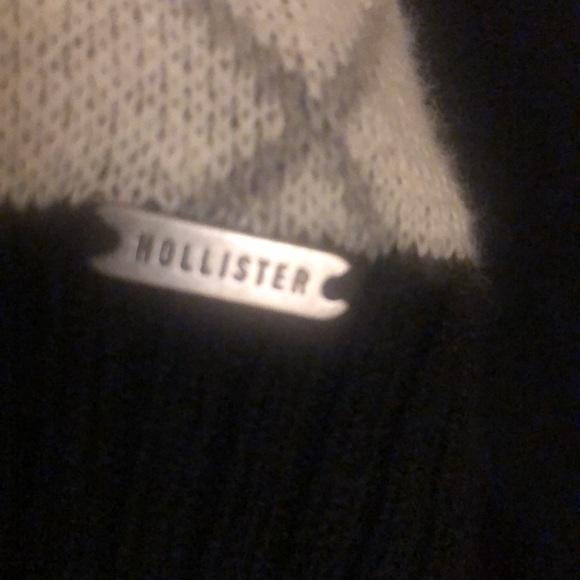 Hollister Cropped Argyle Print Zippered Sweater Medium - Picture 4 of 7